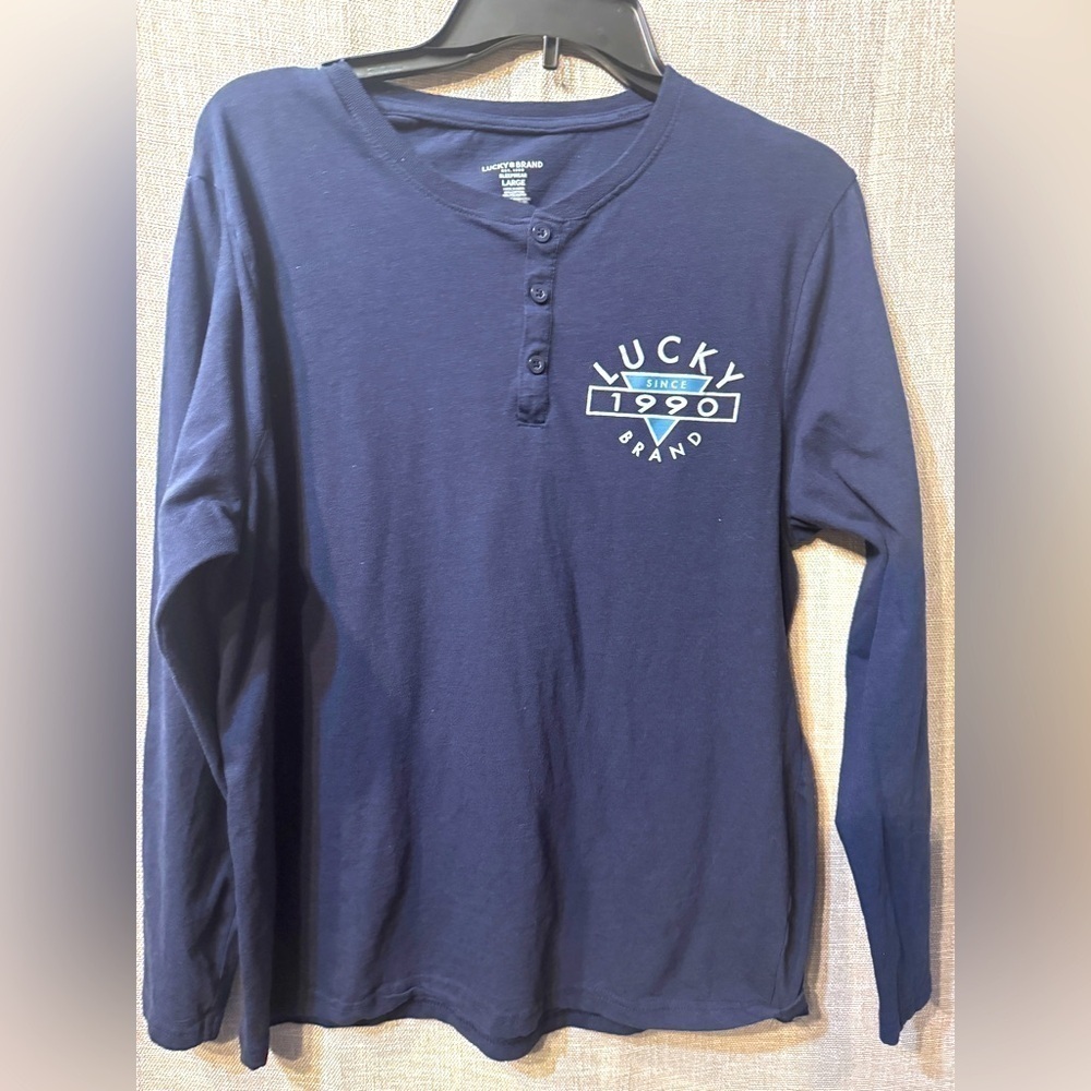 Lucky brand sleepwear men’s longsleeve blue teeshirt Large
